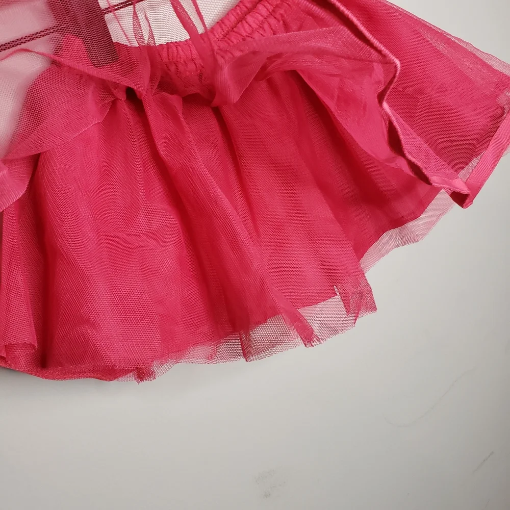 NWT Gymboree 12-18 Months Baby Girl Hot Pink Tulle Ballerina Structured Skirt